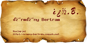 Örmény Bertram névjegykártya